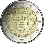 2 EURO-Gedenkmünze, Frankreich 2013 - 50. Jahrestag der Unterzeichnung des Élysée-Vertrags