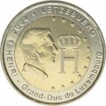 2 EURO - Bildnis und Monogramm des Großherzogs Henri 2004