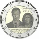 2 EURO Luxembursko 2015 - 15. výročie nástupu Henriho na trón
