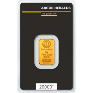 Zlatá tehlička Argor-Heraeus 5 g
Klicken Sie zur Detailabbildung.