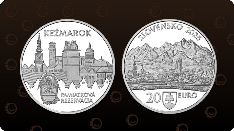 Strieborná 20 € minca Kežmarok – 75. výročie rezervácie