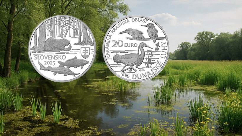 20 eur Dunajské luhy strieborná zberateľská minca 