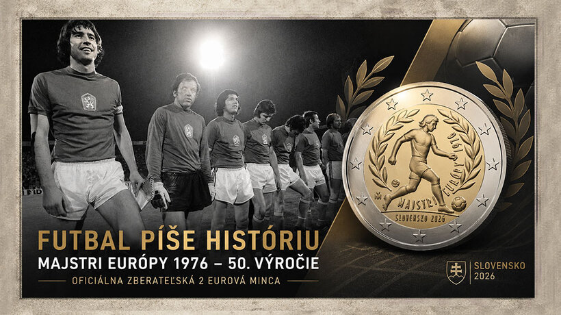 Slovenská 2 euro minca 2026 Majstri Európy 1976