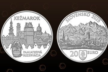Strieborná 20 € minca Kežmarok – 75. výročie rezervácie