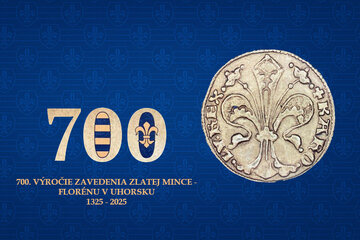 Zlatá minca 100 eur – 700. výročie florénu v Uhorsku 2025 eurominca NBS