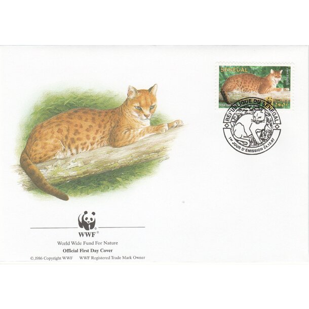 Lot fdc senegal 1997 - mačka zlatá - set-fdc-senegal-1997-8