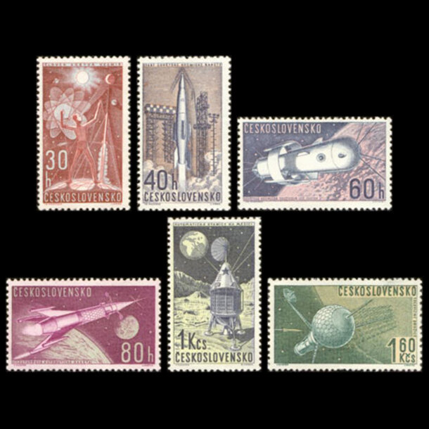 Séria známok československo 1962 - výskum vesmíru - znamky-1962-1329-4