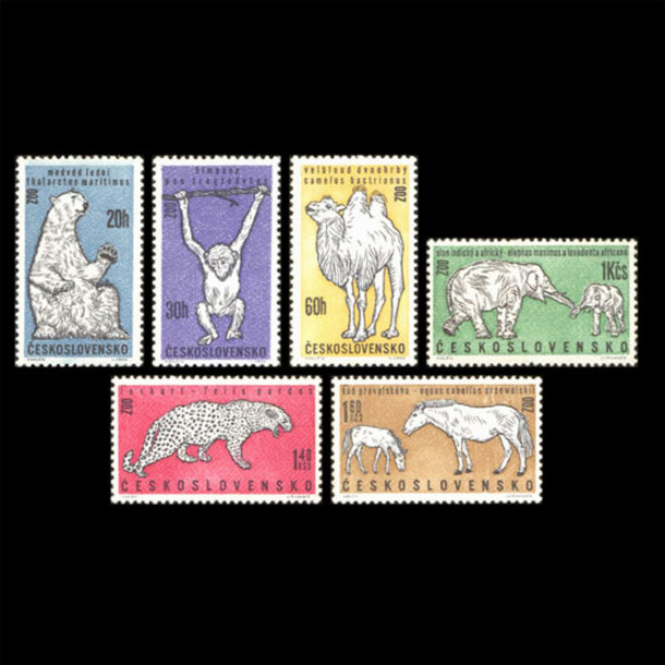 Séria známok československo 1962 - zvieratá zoo - znamky-1962-1335-0
