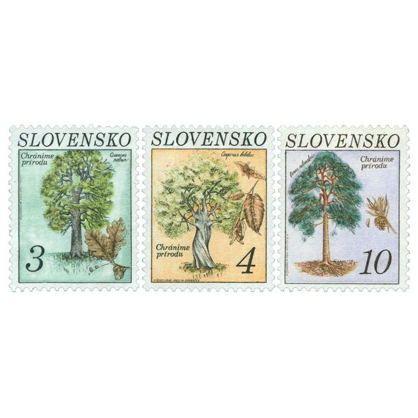 Séria známok slovensko 1993 - stromy - známky-1993-stromy