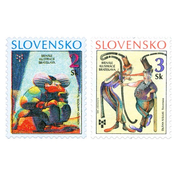 Séria známok slovensko 1995 - bienále ilustrácií - známky-1995-bienalei