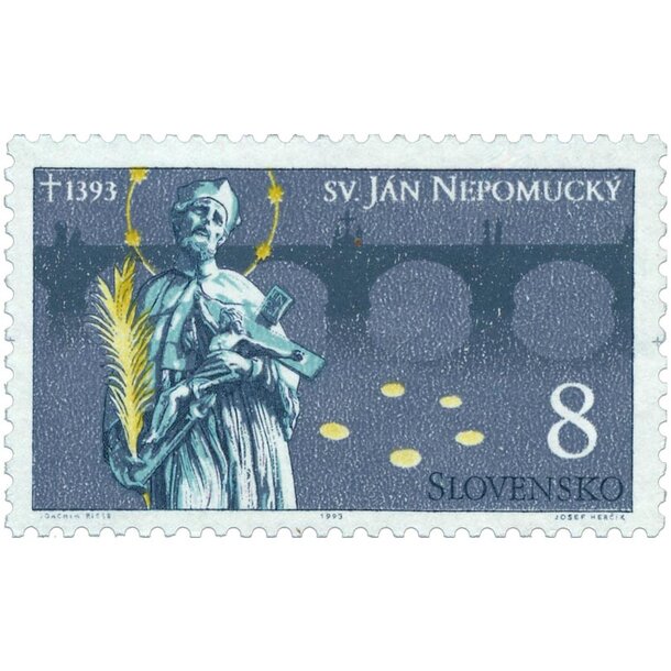 Známka slovensko 1993 - svätý ján nepomucký - známka-1993-Ján-Nepomucký