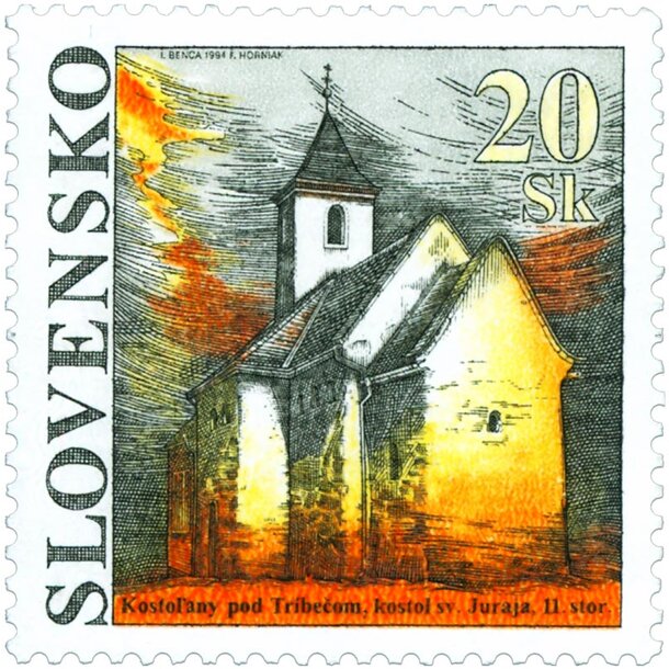 Známka slovensko 1994 - kostol sv. juraja - známka-1994-Kostol-sv.-Jura
