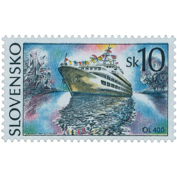 Známka slovensko 1994 - osobná loď 400 - známka-1994-Osobná-loď-400