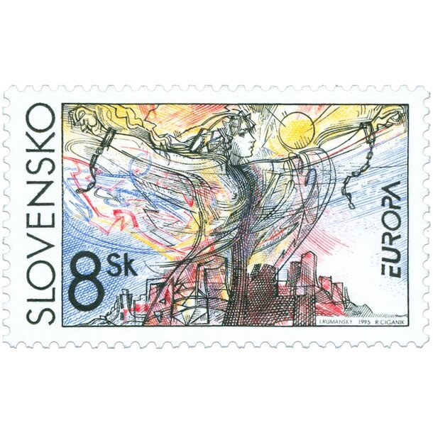 Známka slovensko 1995 - mier a sloboda - známka-1995-Mier-a-sloboda