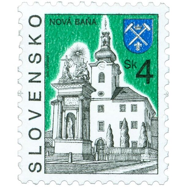 Známka slovensko 1995 - nová baňa - známka-1995-Nová-Baňa