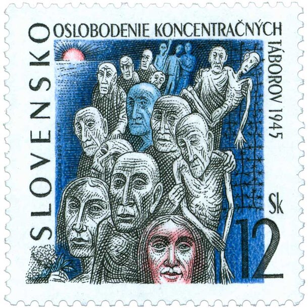 Známka slovensko 1995 - oslobodenie koncentračných táborov - známka-1995-tábory