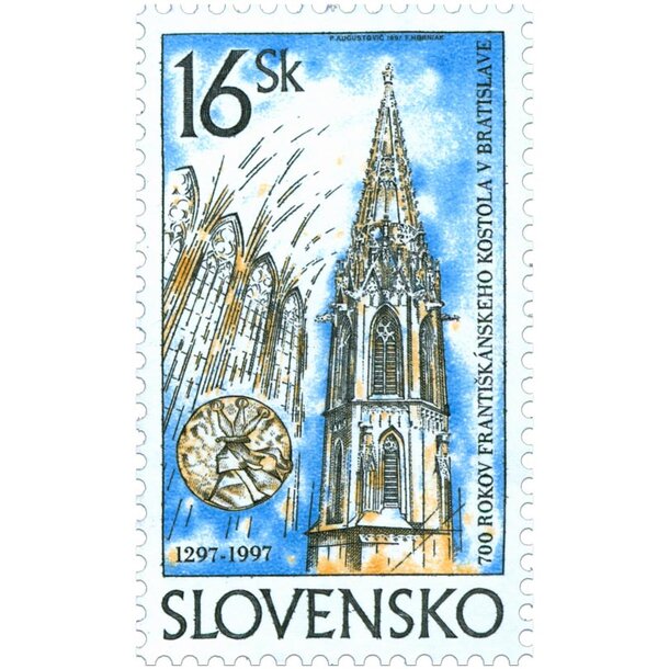 Známka slovensko 1997 - františkánsky kostol - známka-1997-kostol