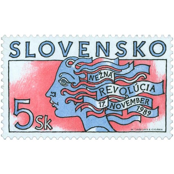 Známka slovensko 1999 - nežná revolúcia - známka-1999-Nežná-revolúcia