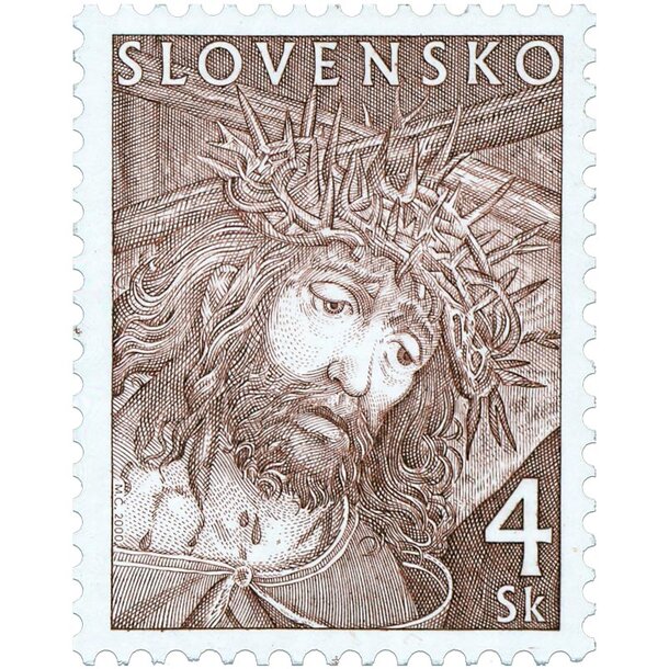 Známka slovensko 2000 - krížová cesta - známka-2000-kriz