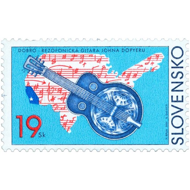 Známka slovensko 2001 - gitara dobro - známka-2001-Gitara-Dobro