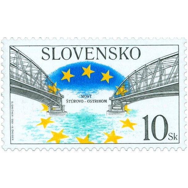 Známka slovensko 2001 - most štúrovo-ostrihom - známka-2001-most