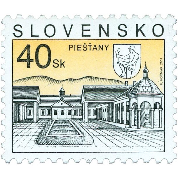 Známka slovensko 2001 - piešťany - známka-2001-Piešťany