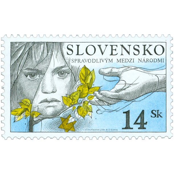 Známka slovensko 2001 - spravodlivým medzi národmi - známka-2001-spravodliví