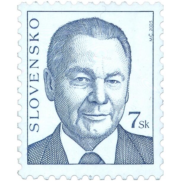 Známka slovensko 2003 - prezident rudolf schuster - známka-2003-schuster