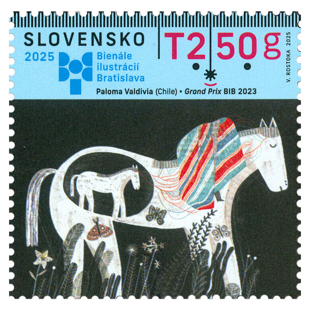 Známka slovensko 2025 - bienále ilustrácií bratislava - znamka-852-bienale