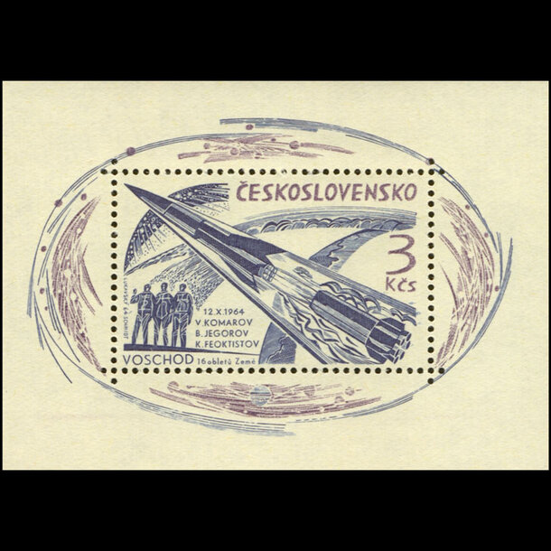 Hárček československo 1964 - let troch kozmonautov - harcek-csr-1964-BL21