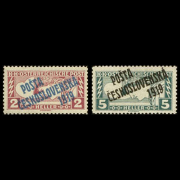 Séria známok československo 1919 - rakúska expres pošta - pretlač 1919 - znamky-1919-69A-0A