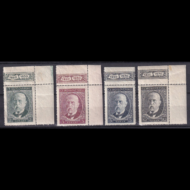 Séria známok československo 1930 - 80. narodeniny t.g.masaryka (kh pravý) - znamky-1929-299-02KH-P