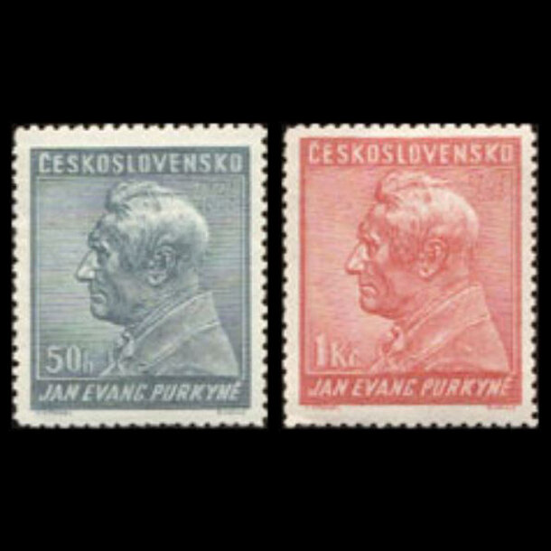 Séria známok československo 1937 - j. e. purkyně - znamky-1937-377-8