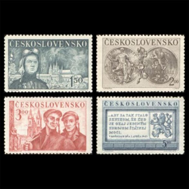 Séria známok československo 1950 - výročie oslobodenia i - znamky-1950-610-13