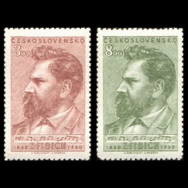 Séria známok československo 1950 - zdeněk fibich - znamky-1950-628-29
