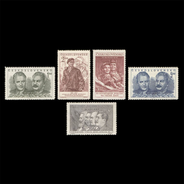 Séria známok československo 1951 - 30. výročie ksč - znamky-1951-660-64