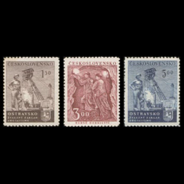 Séria známok československo 1951 - deň baníkov - znamky-1951-688-690