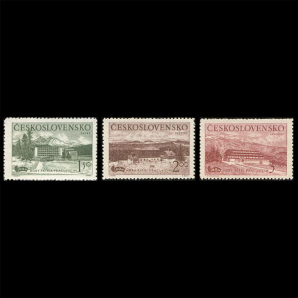 Séria známok československo 1951 - zotavovne roh - znamky-1951-657-59