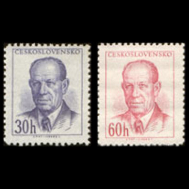 Séria známok československo 1953 - antonín zápotocký - znamky-1953-816-17