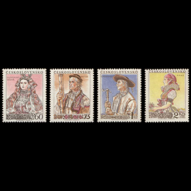 Séria známok československo 1955 - ľudové kroje - znamky-1955-921-24