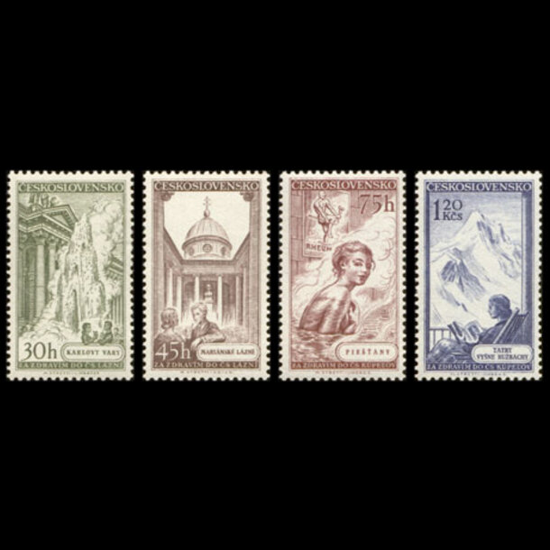 Séria známok československo 1956 - československé kúpele - znamky-1956-958-61