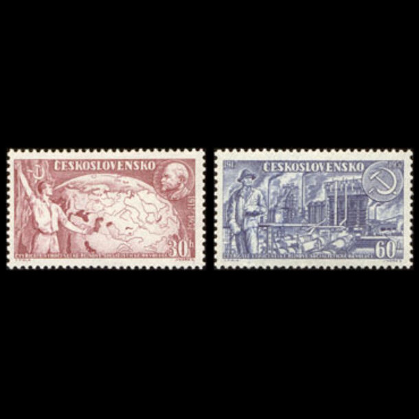 Séria známok československo 1957 - vosr - znamky-1957-1046-47