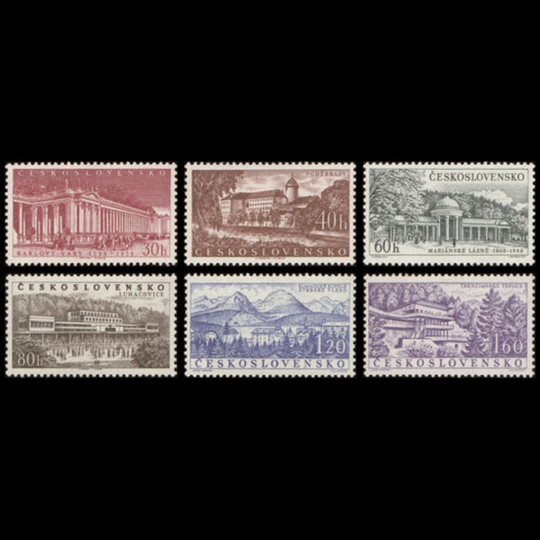 Séria známok československo 1958 - československé kúpele - znamky-1958-1085-90