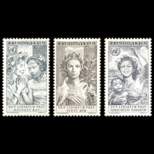 Séria známok československo 1959 - deklarácia ľudských práv - znamky-1959-1124-26
