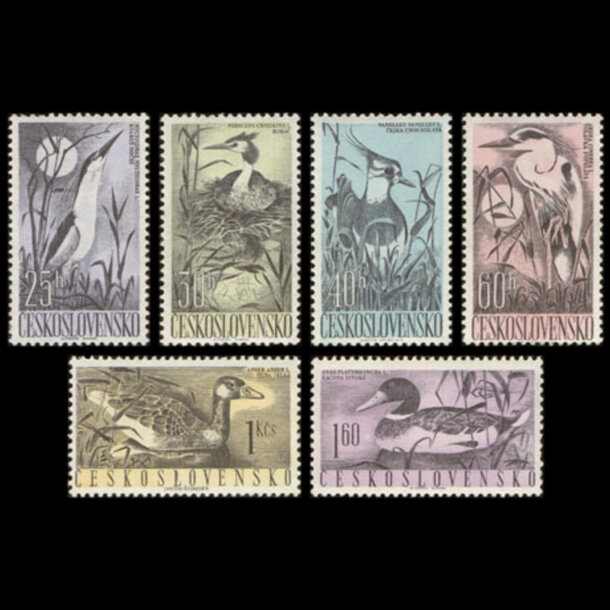 Séria známok československo 1960 - vodné vtáctvo - znamky-1960-1228-33