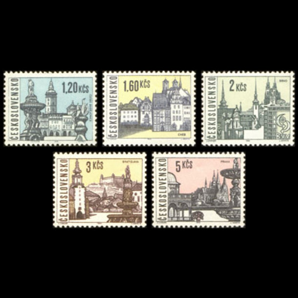 Séria známok československo 1965 - mestá ii. - znamky-1965-1578-82