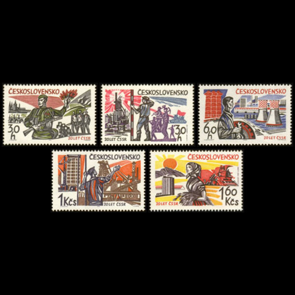 Séria známok československo 1965 - oslobodenie československa - znamky-1965-1533-37