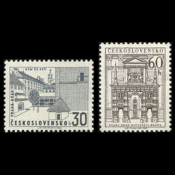Séria známok československo 1965 - pražský hrad - znamky-1965-1553-54