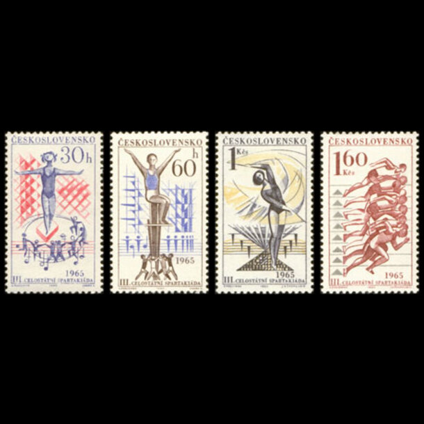 Séria známok československo 1965 - spartakiáda - znamky-1965-1538-41