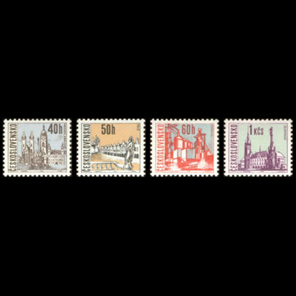 Séria známok československo 1966 - mestá iii. - znamky-1966-1657-60